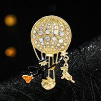 Halloween Witch Temperament and High-end Hot Air Balloon Accessories Brooch 6*8CM