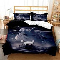 Hollow-Knight Bedding Set Duvet Cover Set Soft Single Twin Size Home Decor Christmas Gift For Kids Birthday Home Decor EU Single(135*200cm)3pcs black