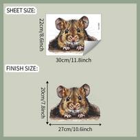 Playful Cute Mouse Wall Art Decal Self-Adhesive Removable Decor for Bedroom Living Room Hallway Home Background 22x30cm įvairiaspalvis