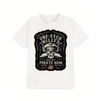 European sizes Men'S Vintage Pirate T-Shirt - One-Eyed Willy'S Pirate Rum Graphic Tee with Skull & Crossbones, Casual Shirt for Pirate S balta