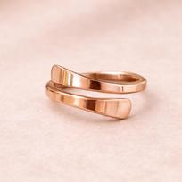 Pure Copper Bypass Ring, Adjustable Wide Band Ring, Solid Copper Statement Jewelry, Open Wrap Ring 4 varis