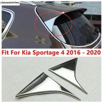 For Kia Sportage 4 2016 2017 2018   ABS Chrome Rear Window Spoiler Side Wing Triangle Cover Trim External Accessories