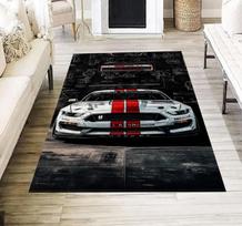 Racing Car Rug for Boys Room Sports Car Area Rug for Garage Decor Cool Gift for Car Lovers Modern Muscle Car Floor Mat 40x60cm