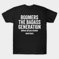 Men Black Print T-shirt Boomers The Badass Generation Funny Retro Vintage Gift No-Cut Heat Transfer Print Cotton Tshirt M juoda