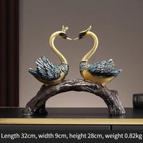 High Quality Couple Swan Ornaments for Home New Chinese Style Living Room Modern Decorations Fashion Hot Selling Holiday Gifts gray