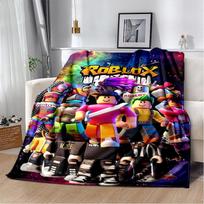 3D R-Robloxs Cartoon Game Flannel Blanket Soft Warm Throw Blanket for Bed Bedroom Room Living Room Travel Camping Picnic Gift 75x90cm