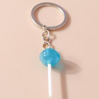 Lovely Resin Candy Lollipop Keychain Mini 3D Simulation Food Key Rings for Men Women Handbag Pendants DIY Kids Jewelry Gifts