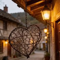 Creative Bird Nesting Heart Outdoor Yard Art Metal Bird Nest Heart Style Great For Outside And Porch Placement 1