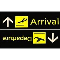 Airplane Arrival Departure Welcome Mat Indoor/outdoor Entrance Rug Washable Mat for Kitchen Bathroom Balcony Decor Minimalist 40cm x 60cm