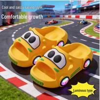 Luminous Kids Racing Car Slippers: Non-slip, Quick-drying, Water-repellent Sandals for Boys Length 16cm (24-25) orange