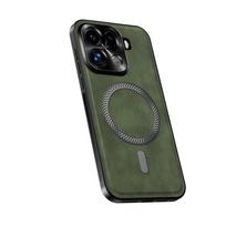 For OPPO Find X9 Pro Case Luxury PU Leather Magnetic MagSafe Protective Back Cover Case For Find X9 X8 X6 Pro X7 Ultra Shell OPPO Find X9 Pro žalia