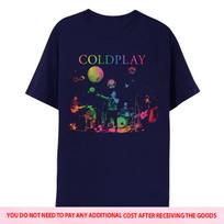 Karštas Coldplay grupės Music Of The Spheres medvilninis tamsiai mėlynas S-5XL marškinėlis SN149 Unisex T-shirt XXXL