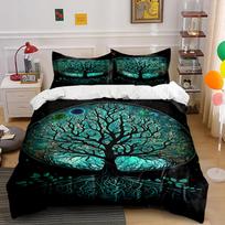 Tree of Life Pattern Bedding Set Black Bedding set (1 duvet cover, 2 pillowcases, duvet not included) 135x200cm