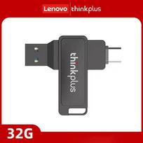 Lenovo thinkplus MU233 256GB 128GB 64GB 32GB USB3.2+Type-C Dual-port U Disk Rotatable Metal USB Flash Drive High-speed Transmission U disk MU233-32GB gray