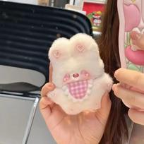 Kawaii pliušinis zuikio lėlės žaislas raktų pakabukas animacinis maišelio pakabukas pakabukai automobilio raktų pakabukas beige
