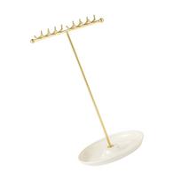 Fashionable Sturdy Metal Jewelry Stand for Necklaces Bracelets and Earrings Clear Organizers with Multiple Tower T1