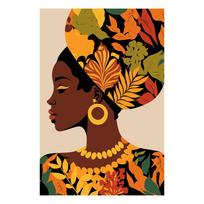 Afrikos moters abstraktaus meno drobės paveikslai Afrikanės merginos Afrikos meno plakatai ir spaudai Sienų meno paveikslai svetainės dekorui 20x30cm