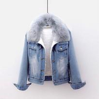 Women's Winter Warm Denim Jacket Casual Short Jacket Lined Padded Jacket 5XL
