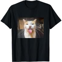 Silly Bleh Cat Meme T-Shirt S juoda