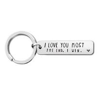 Elegant I Love You More The End Stainless Steel Keychain Thoughtful Gift For Loved Ones Steel Most,10x50mm