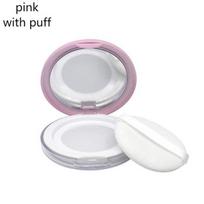 DIY Empty Cosmetic Case Makeup Box 5 Gram Cosmetic Container Compact Powder Travel Size Containers pink-with puff