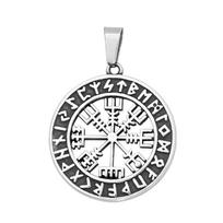 Fashion Simple Viking Compass Pendant Stainless Steel Nordic Rune Necklace For Men Women Unique Amulet Jewelry Gift