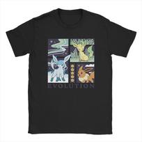 Pokemon Eevee 100 Cotton T Shirt For Adult Summer  Vintage TShirts Crewneck Fashion Tees Oversize Wholesale Tops S