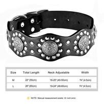Luxury Genuine Leather Dog Collar 2inch Wide Cool Spikes Durable Collars for Medium Large Dogs German Shepherd Pitbull Correa M