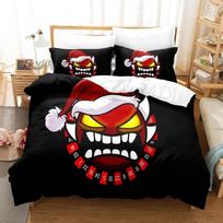 Angry Geometry Dash 3D Print Bedding Set Single Twin Full Queen King Size Duvet Cover for Adult Kids Bedroom 70x133cm 2pcs