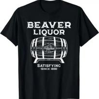 Beaver Liquor Beaver Liqueur Adult Humor Drinking Humor T-Shirt S juoda