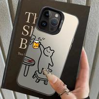 Funny Cat Clear Couple Paired Back Phone Cover Case for iPhone 17 Pro Max 16 11 14 XR XS Air 13 Pro 12 15 Plus iPhone 13