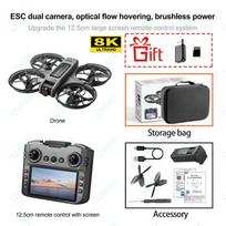 New S156 Quadcopter Aircraft Drone 8K Professional Camera Drone 5G WIFI FPV 4.5 Inch Large Screen Remote Control RC Dron VS V66 pilka spalva