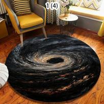 Galaxy Earth Moon Round Carpet for Children’s Room Floor Carpets Mat Home Decor Living Room Anti-Slip Bedroom Carpet Area Rug Diameter 80cm