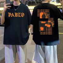 Rapper Kanye West Graphics Print T-shirt THE LIFE OF PABLO T Shirts Summer Men Women Hip Hop Fashion Oversized Short Sleeve Tees S įvairiaspalvis