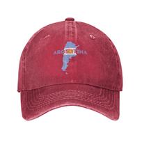 Argentinian Map and Flag Souvenir Argentina Unisex Women Baseball Cap  Distressed Denim Hats Cap Vintage Workouts Adjustable One Size