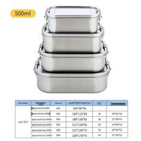 304 Stainless Steel Leak-Proof Bento Lunch Box gray