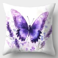 Graceful Purple Butterfly & Lavender PillowcaseLiving room sofa cushion cover,soft and comfortable,bedroom room decoration 40x40cm