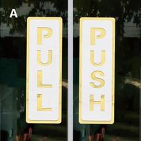 Push Pull Window Door Sticker Acrylic Adhesive Sliding Door Sign Easy Peel for Store Hotel Office Entry Direction Decor