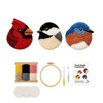 DIY Bird Coaster Kit Punch Needle Craft Set B
