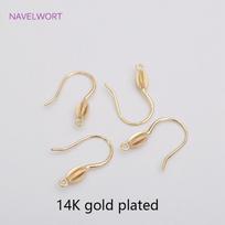 14K Gold Plated Inlaid Zircon Earring Hooks High Quality Earrings Fittings For DIY Jewelry Making Findings Wholesale 2 pieces