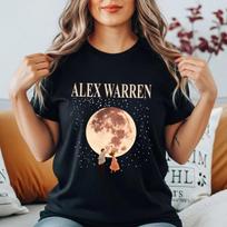 Alex Warren UK Tour Moon T-Shirt Indie Pop Concert 2026 Music Fans Gift Tee Top S įvairiaspalvis