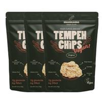 Mamame Tempeh traškučiai Originalūs traškūs sūrūs užkandžiai 50g x 3 pakuotės