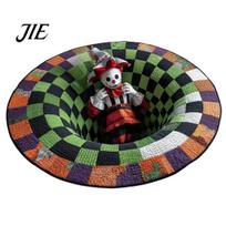 Modern 3D Effect Rug Halloween Rug, Bottomless Pit Illusion Quilted Look Floor Durable Decorative Home Accents Mat, Non-Slip Spooky Area for 60cm B