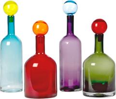 Polspotten Stiklinės dekoracijos Bubbles and Bottles, įvairiaspalvės, 4 dalių rinkinys