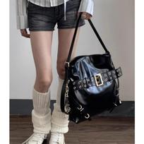 Large capacity locomotive belt commuter tote bag women's 2025 spring new trendy fashion portable shoulder armpit bag juoda