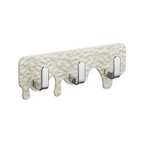 Cream-style Non-drilling Three-link Hook, Strong Seamless Adhesive, Bathroom Wall Coat Hook, Row of Miscellaneous Storage Hook pieno baltumo spalva