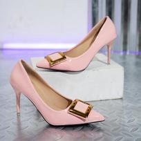 Fashion Fashionable Slip-On High Heels 2025 Spring and Autumn Sexy Pointed Toe Women's Stiletto Shoes Simple Shallow Mouth Office Shoes 35 rožinė