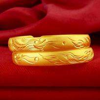 Dragon & Phoenix Ethnic Open Bangle Alloy