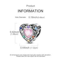 Copper Cute Fire Dragon Beads Colorful Heart Lover Family Charms Dangle Fit Bracelet Diy Jewelry Making Gifts