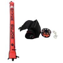 Surfaces Marker Buoys and Dives Reel Set Open Bottom Safety Inflatable Dives Float with Reel Storage Bag Easy to Use 120cm